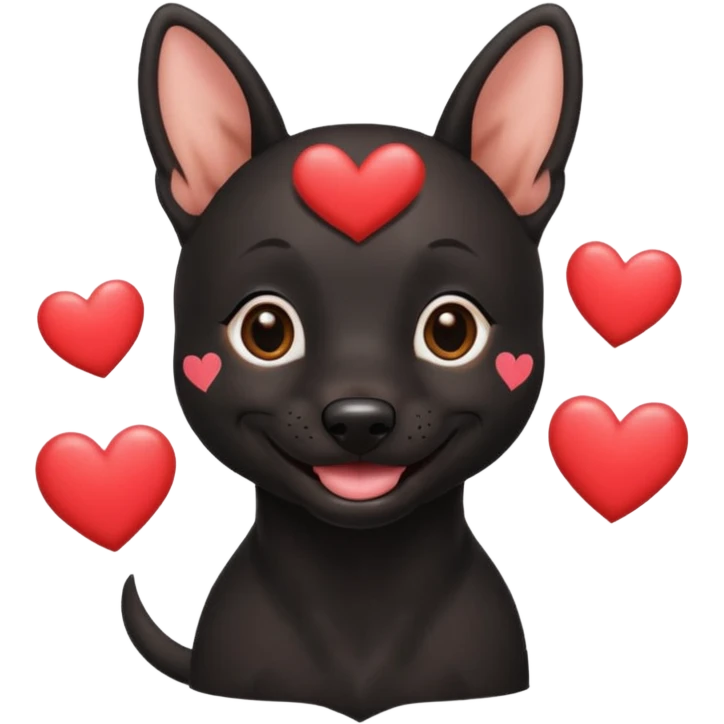Xoloitzcuintle Dog smiling with hearts coming from eyes emoji