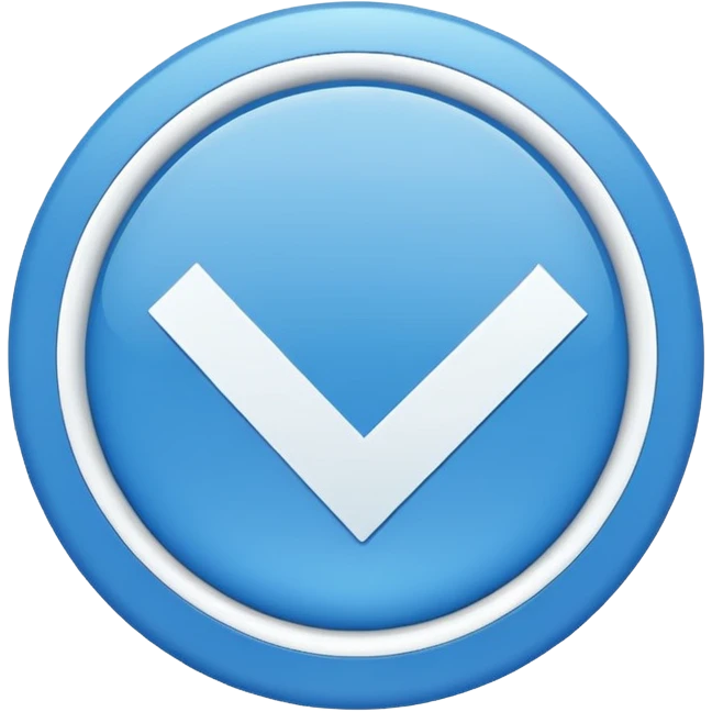 blue circle with a checkmark in the middle emoji