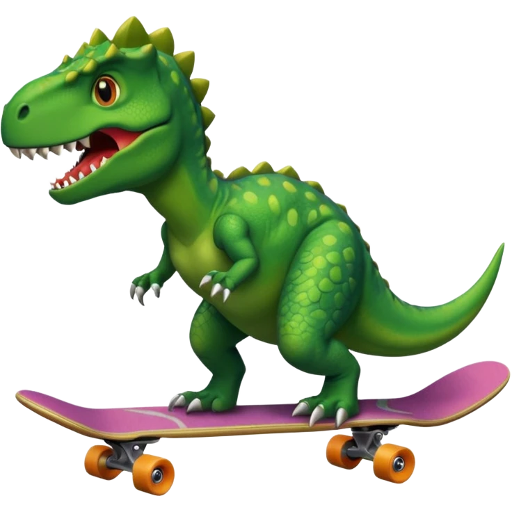 Dinosaur on a skateboard emoji