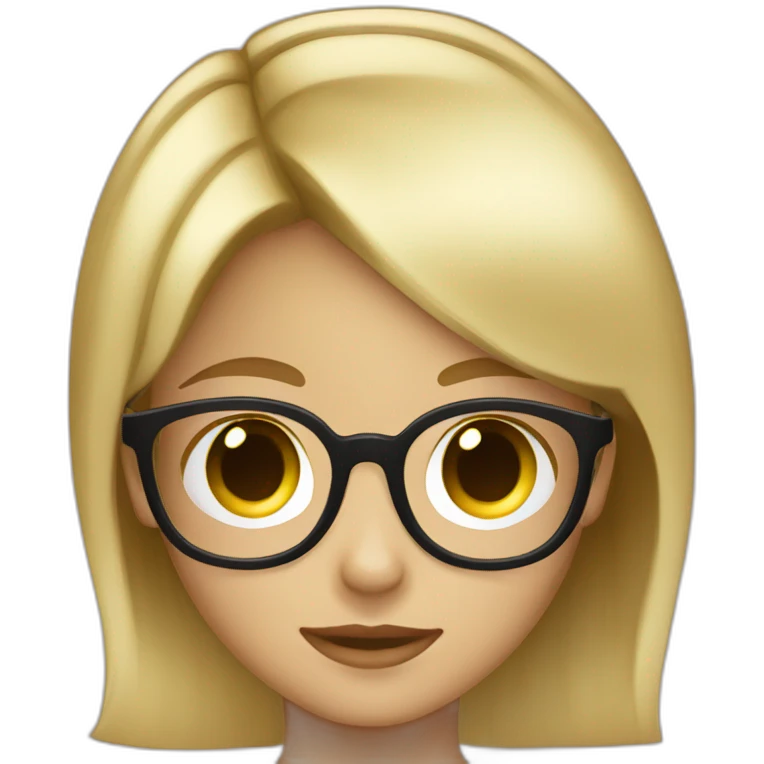 kid blond girl short hair with beatiful glasses emoji
