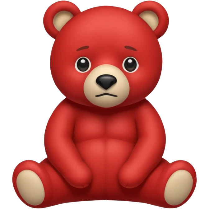 red bear serious emoji