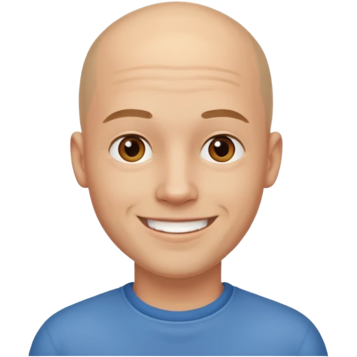 Bald Man  smiling young emoji