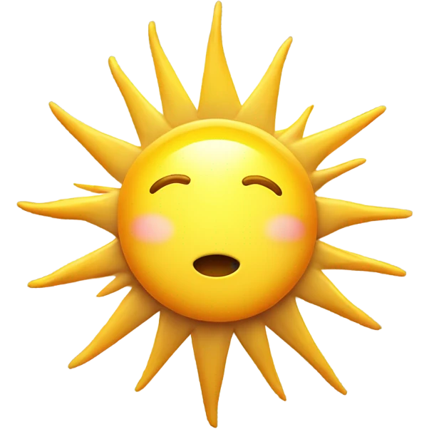 Diligent, wondering sun emoji