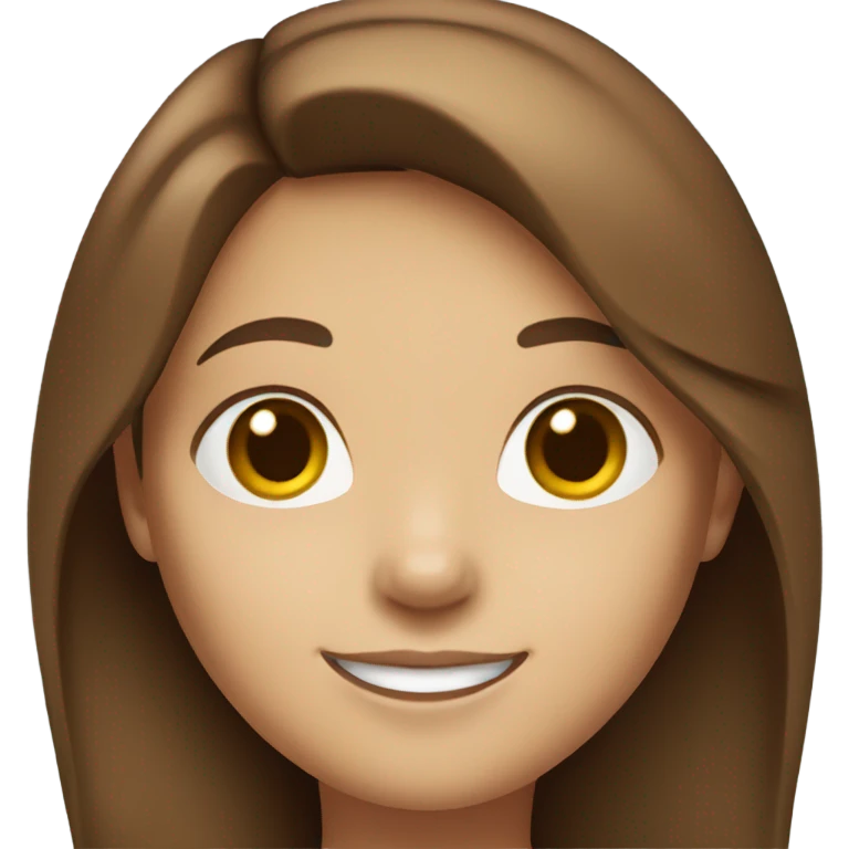 smiling girl with brown hair emoji