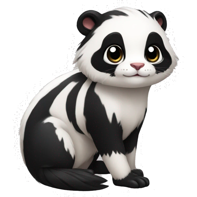 Cute skunk-panda-ferret-cat-hybrid full body emoji