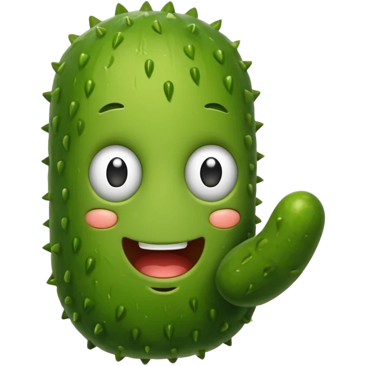 Big fingers small face pickle emoji