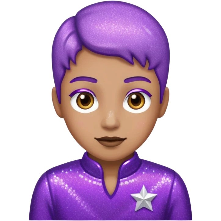 supervisor wearing glitter purple glittery clothes emoji