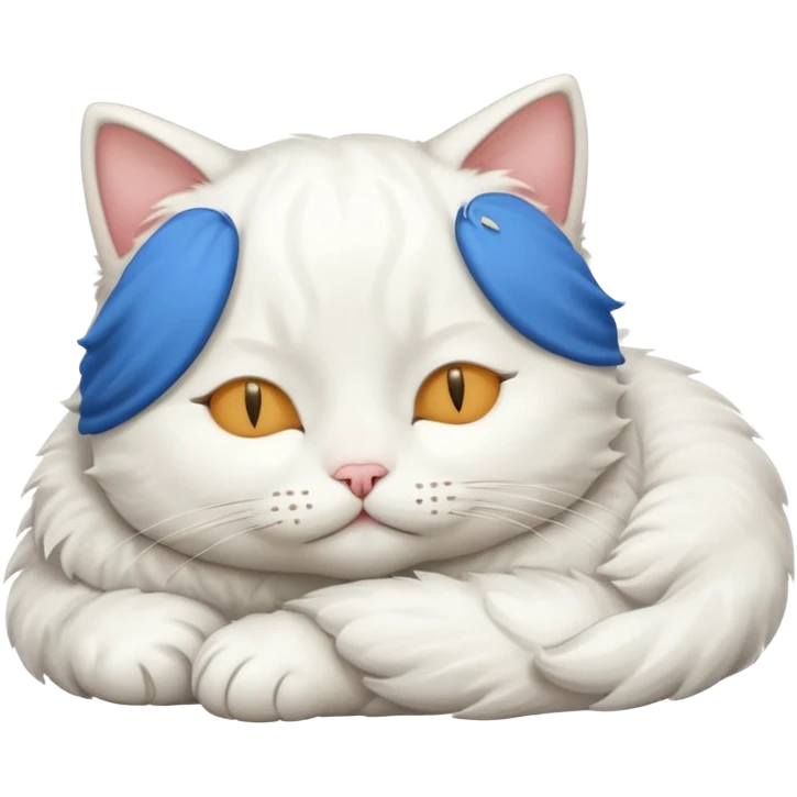 Cute white cat sleeping emoji
