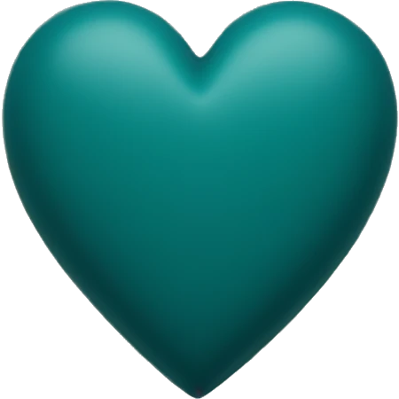 Dark teal matte heart emoji
