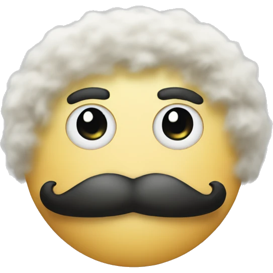 disguised face emoji, fluffy moustache. emoji