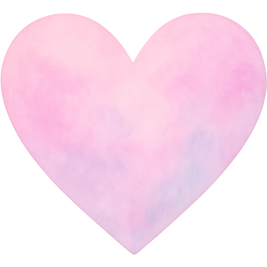heart with a pink pastel watercolor blend, clean digital illustration, no background emoji