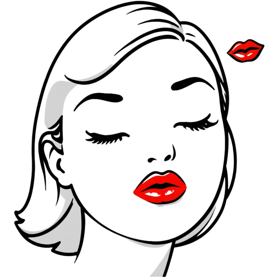 glamorous lips blowing a kiss emoji