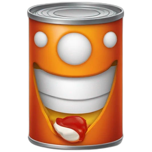Orange Can of red chili peppers with sauce emoji