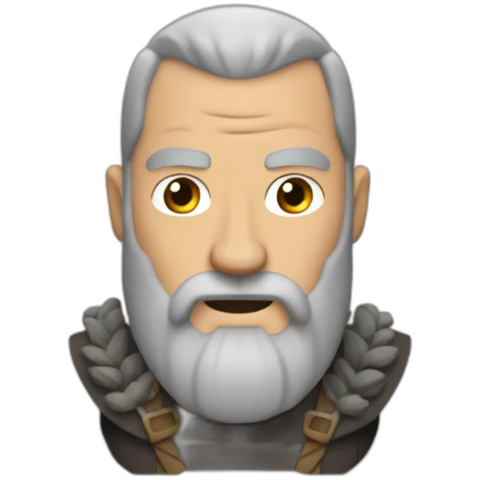 ragnar, long gray beard and bald emoji