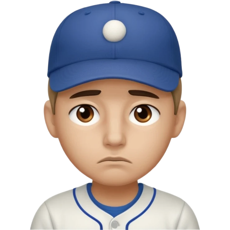 Emoji ojos cansado  y triste pero serio con gorra emoji