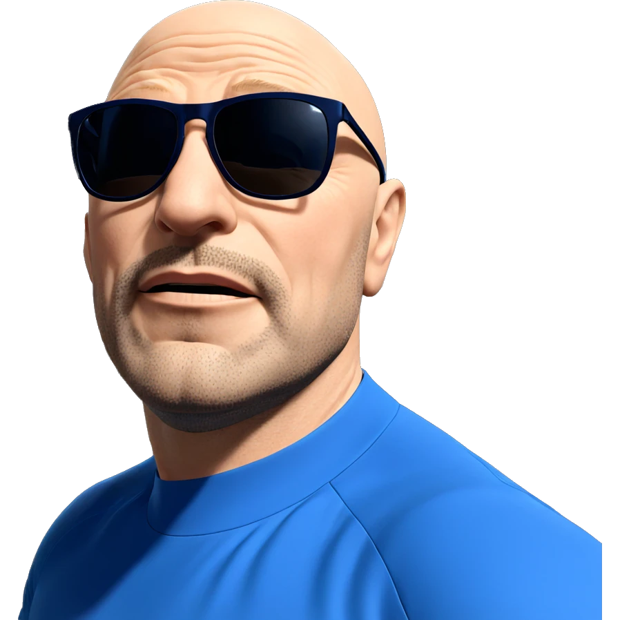 bald man in blue shirt emoji