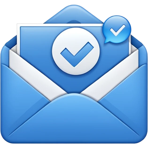 email inbox with checkmark emoji