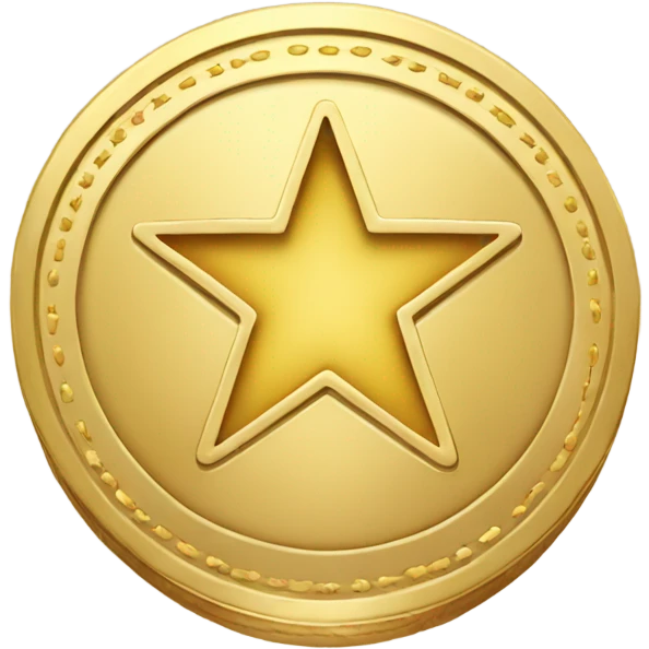 Round coin gold star emoji