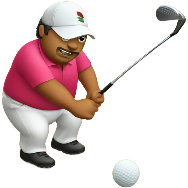 Fat Mexican playing golf out of a sand trap emoji