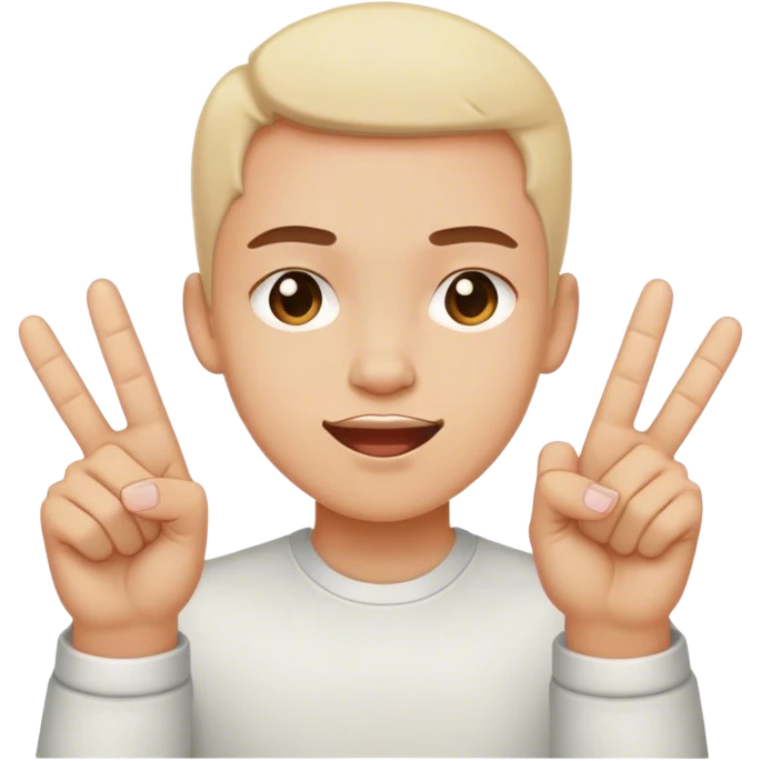 Blushing with 2 middle fingers  emoji