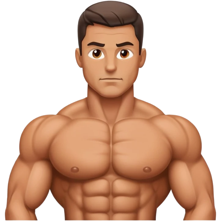 man with exaggerated chest muscles emoji