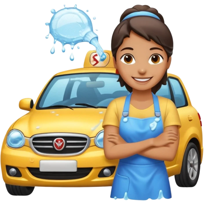car washer woman with car  emoji