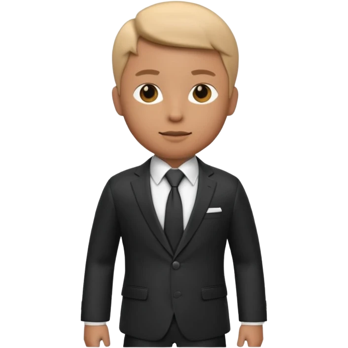 A 3D cartoon formal suit with jacket, shirt, and tie displayed neatly, smooth folds, studio lighting, Memoji-style rendering. emoji