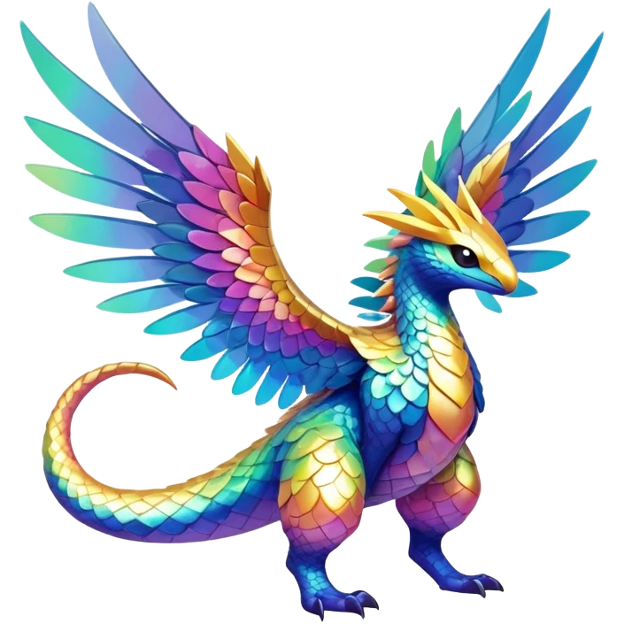 Elemental Exotic Colorful Fantasy Pokémon-Fakémon-hybrid-creature (full body) emoji