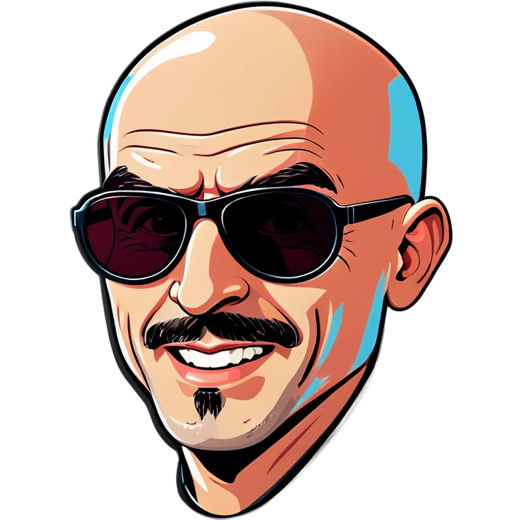 bald guy in sunglasses emoji