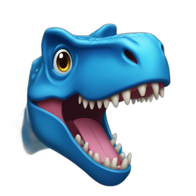 blue t-rex head emoji