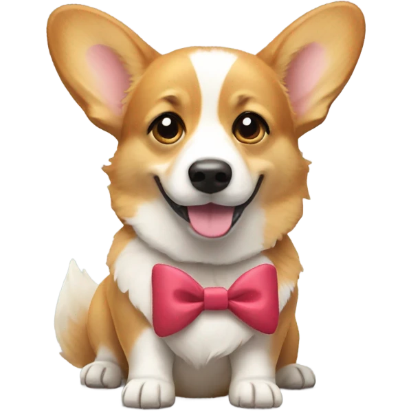 Corgi with a bow emoji