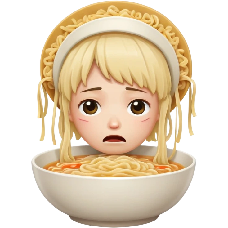 A crying ramen bow emoji