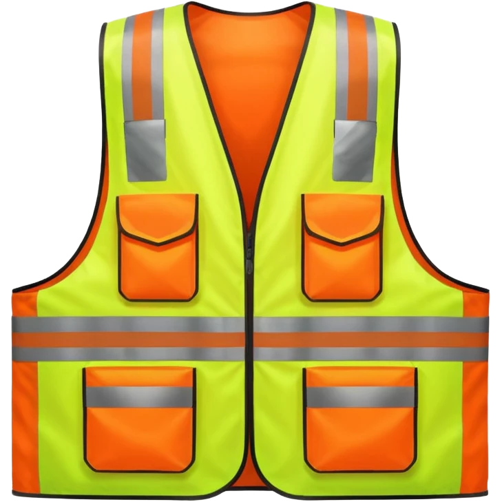 Safety Vest, neon orange reflective emoji