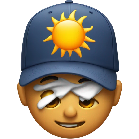 Sun with backwards baseball cap emoji