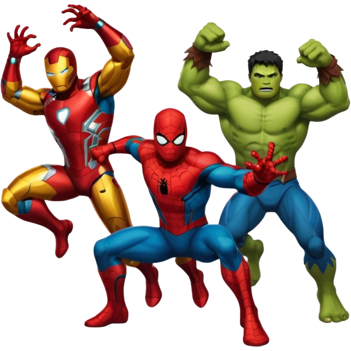 ironman,spideraman.,hulk,thor emoji