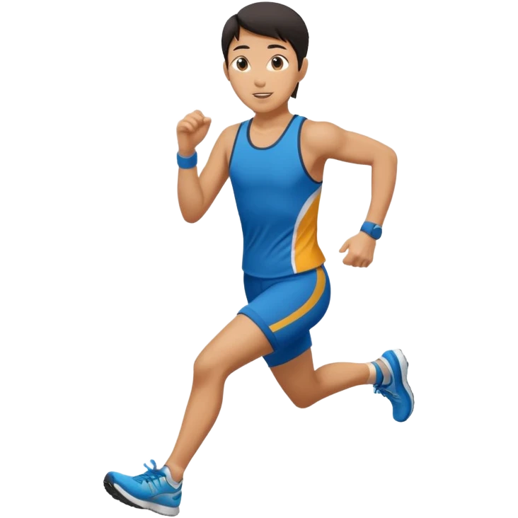 running asian emoji