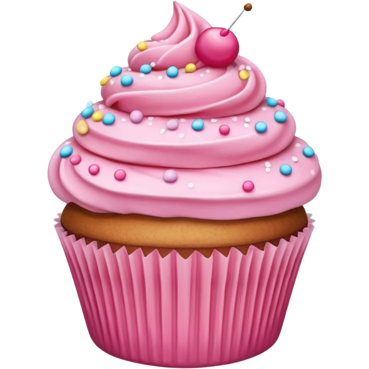 Cupcake with pink icing emoji