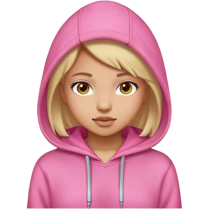Girl wearing a Pink hoodie emoji