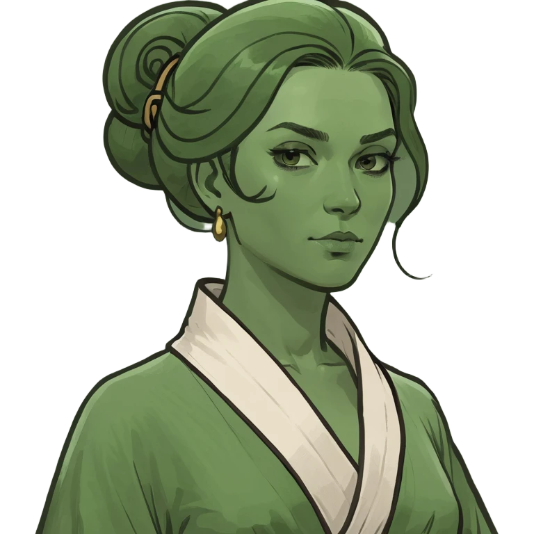 emoji of a buxom Jerusalem woman in historical attire, robe, belt, hair uncovered, no headscarf or religious symbols emoji