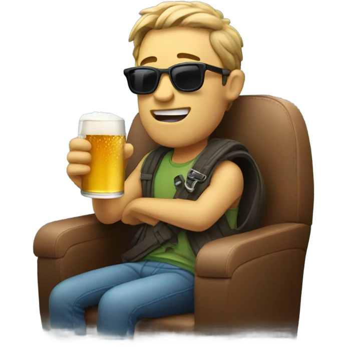 cool dude in car interior beer emoji