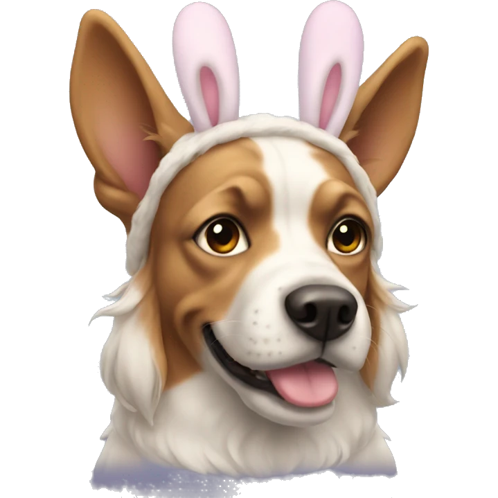 Dog with bunny ears emoji