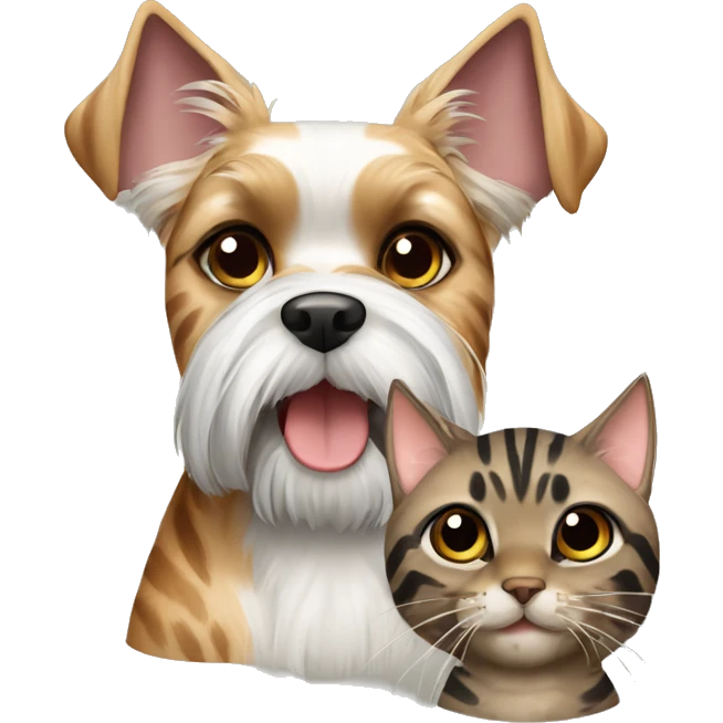 Schnauzer and 2 bengal cats  emoji