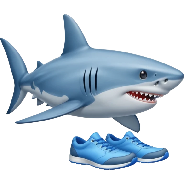 Shark with blue shoes 
 emoji