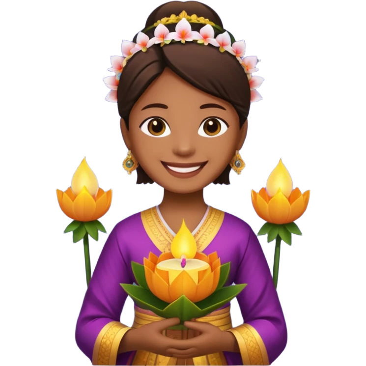 Emoji of a person holding a krathong emoji