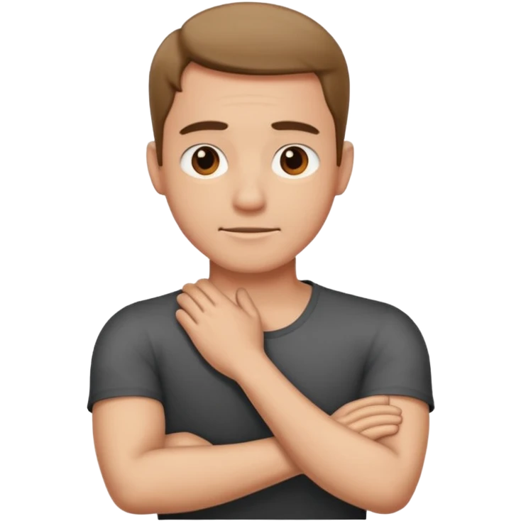 Arms crossed holding neck guy emoji