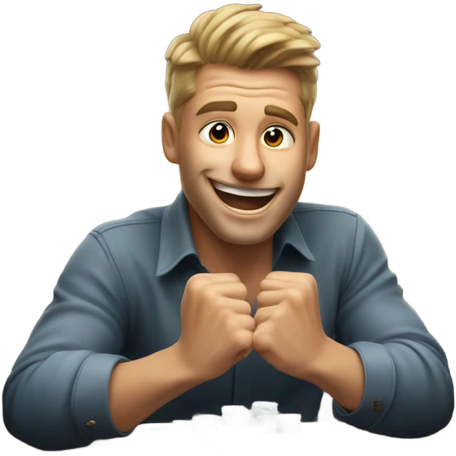Guy playing poker getting hyped emoji