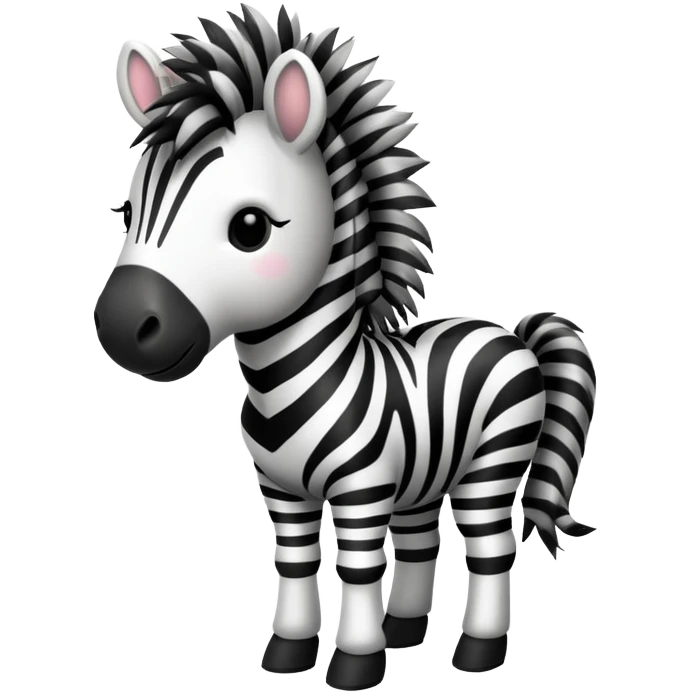 cute zebra with black and white stripes emoji