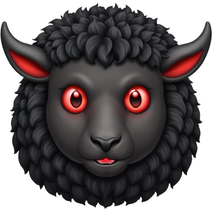 Black sheep with devil horns emoji