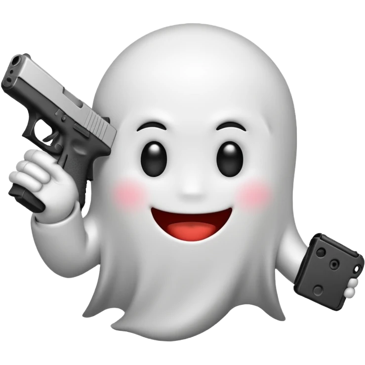 Emoji de Fantasma con glock en la mano emoji