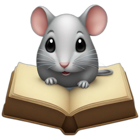 Souris sur un livre emoji